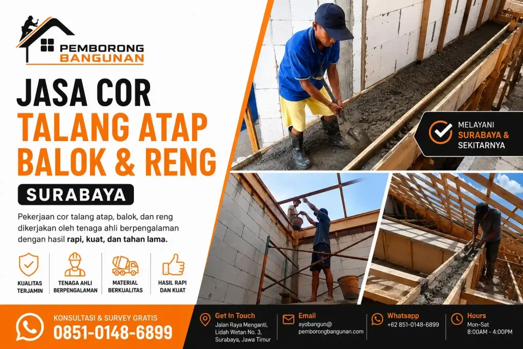 jasa cor talang atap balok reng surabaya