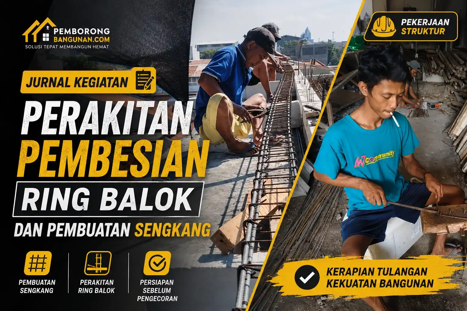 perakitan pembesian ring balok dan sengkang surabaya